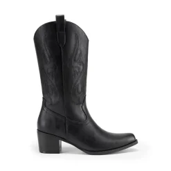 Wide Calf Embroidered Mid-Calf Cowboy Boots