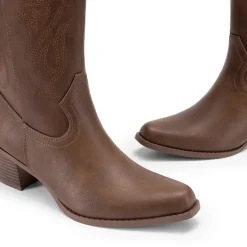 Wide Calf Embroidered Mid-Calf Cowboy Boots