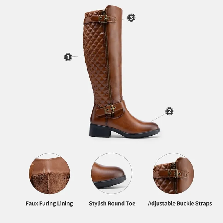 Wide Calf Knee High Riding Boots