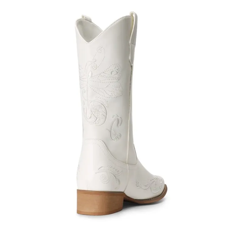 Wide-calf Square Toe Embroidered Cowboy Boots