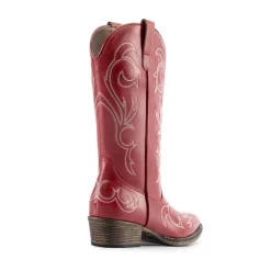 Wide-calf Square-toe Mid-Calf Cowgirl Boots