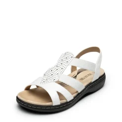 Wide-Toe Arch Support Rhinestones Strappy Sandals