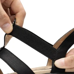 Wide-Toe Arch Support Rhinestones Strappy Sandals