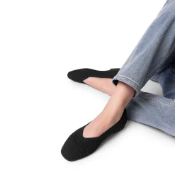 Wide-Toe Knit Flats