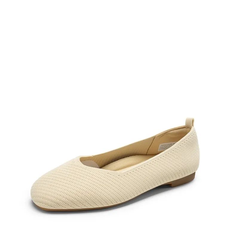 Wide-Toe Knit Flats