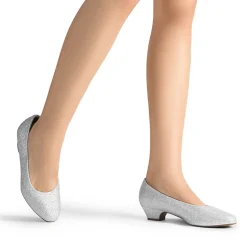 Wide-Toe Slip-On Low Heel Pumps
