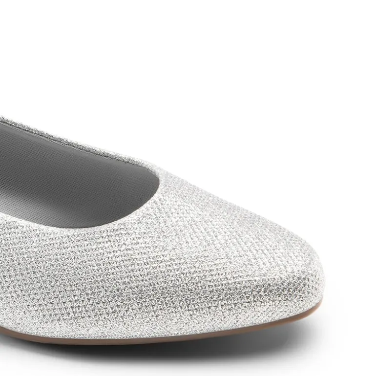 Wide-Toe Slip-On Low Heel Pumps