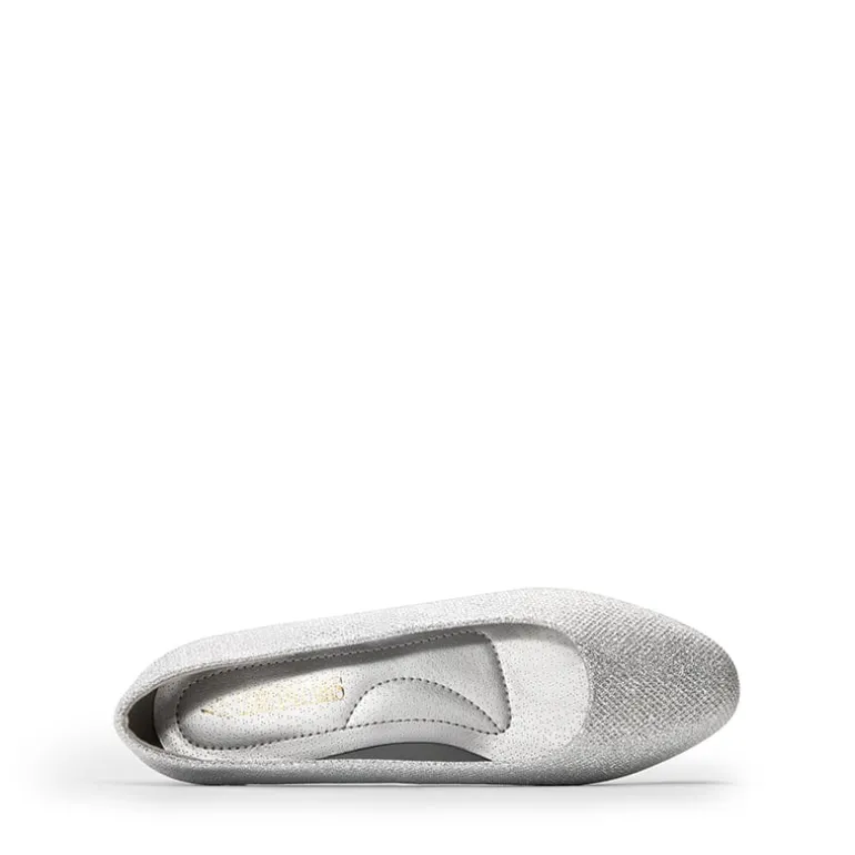 Wide-Toe Slip-On Low Heel Pumps