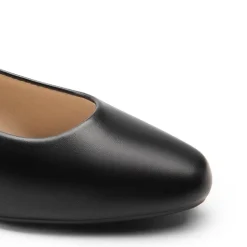 Wide-Toe Slip-On Low Heel Pumps