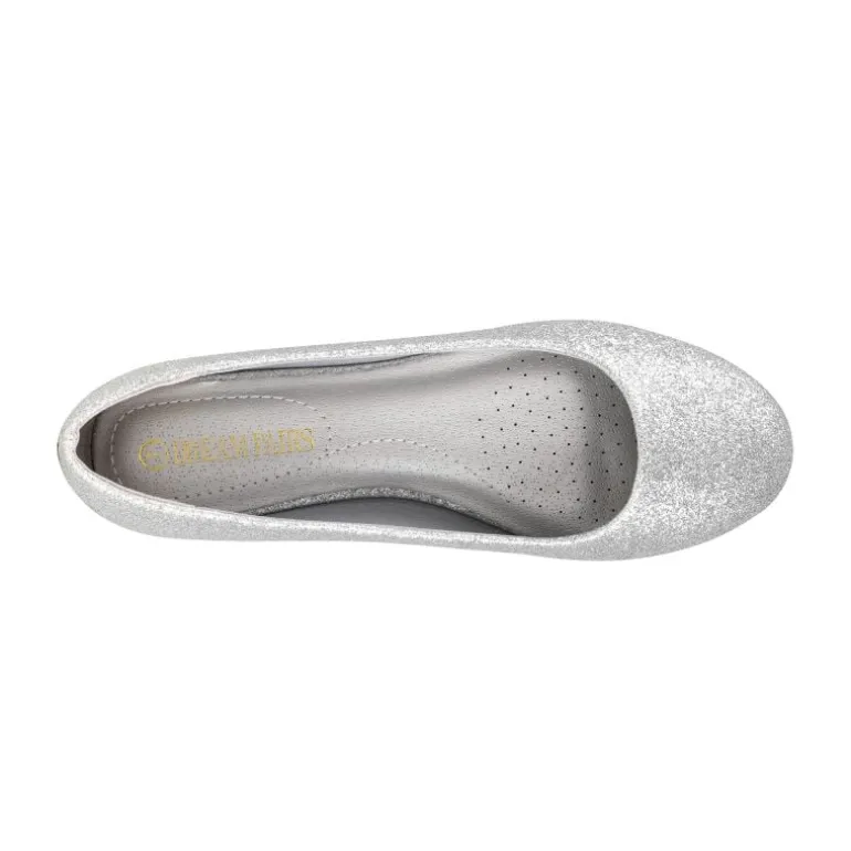 Wide Width Comfortable Ballerina Sparkly Flats