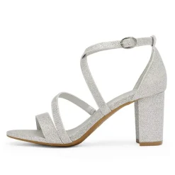 Wide Width Dressy Chunky Strappy Sandals