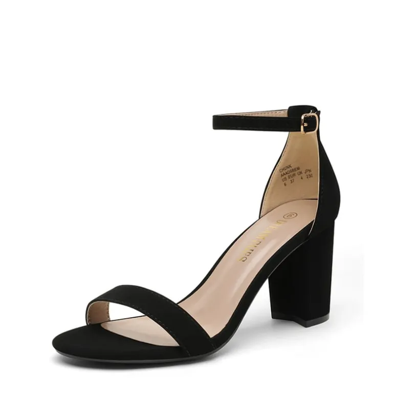 Wide Width Open Toe Pump Chunky Heel Sandals