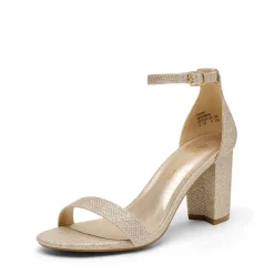 Wide Width Open Toe Pump Chunky Heel Sandals
