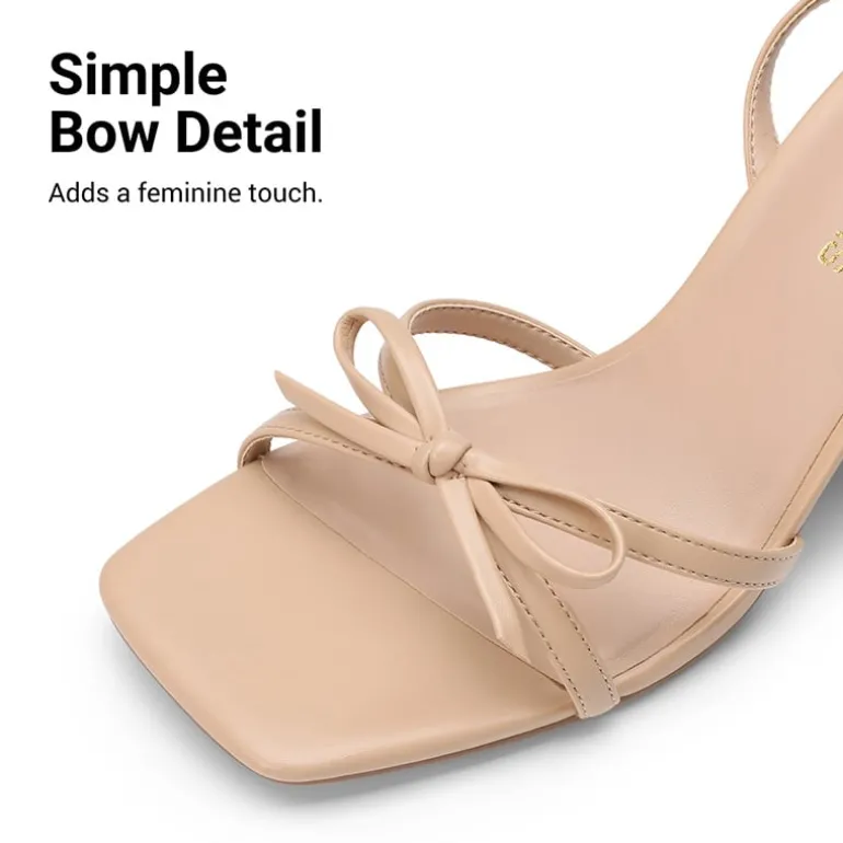 Women's Bow Detail Block Heel Sandals