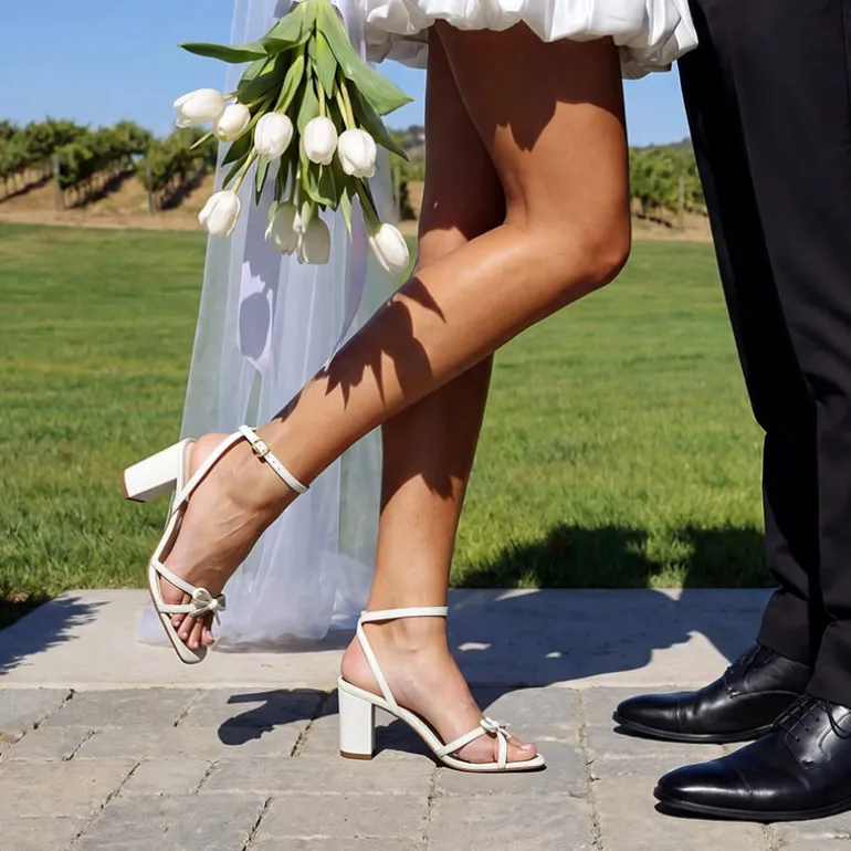 Women's Bow Detail Block Heel Sandals
