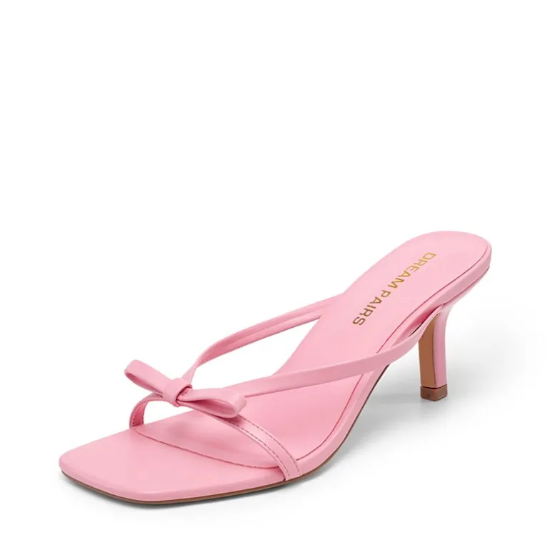 Women’s Bow Thong Kitten Heel Sandals with Non-Slip Sole