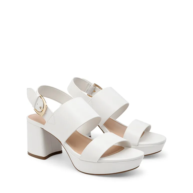Women’s Chunky Heel Buckle Strap Sandals with Cushioned Insole