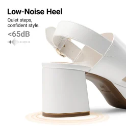 Women’s Chunky Heel Buckle Strap Sandals with Cushioned Insole