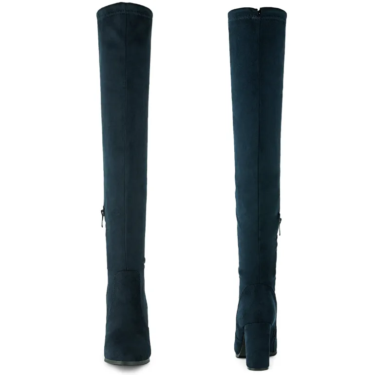 Women's Chunky Heel Thigh-High Boots