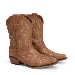 Women's Embroidered Cowboy Ankle Boots