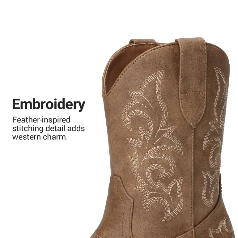Women's Embroidered Cowboy Ankle Boots
