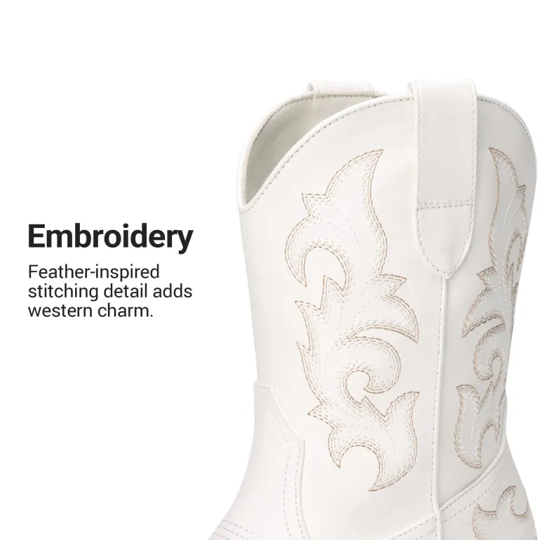 Women's Embroidered Cowboy Ankle Boots