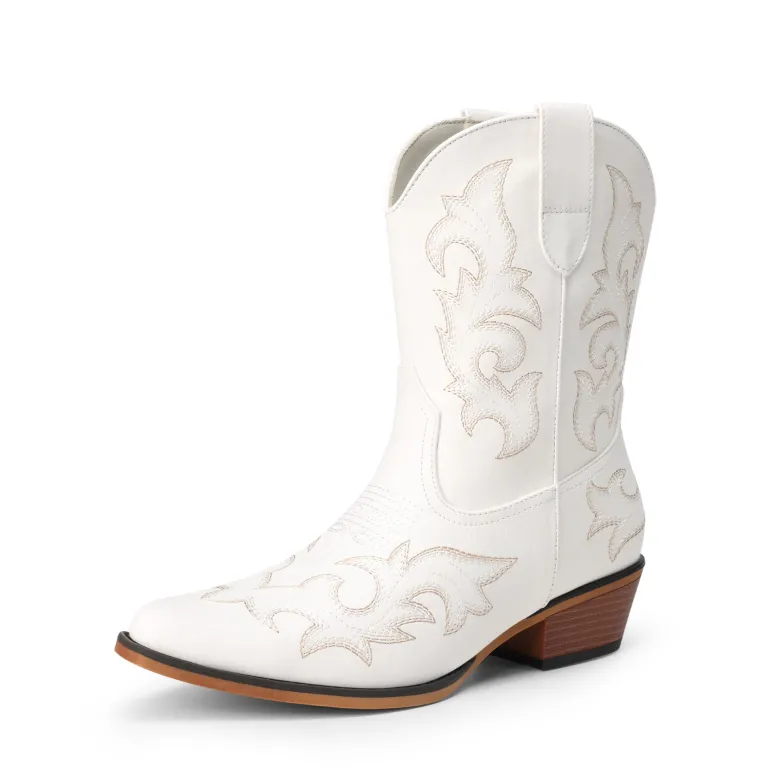 Women's Embroidered Cowboy Ankle Boots