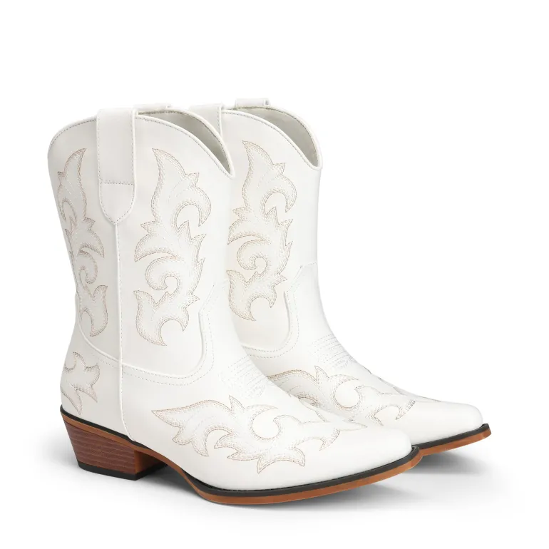 Women's Embroidered Cowboy Ankle Boots