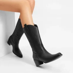 Women’s Embroidered Mid-Calf Cowboy Boots