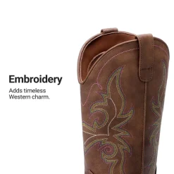 Women's Embroidered Mid-Calf Cowboy Boots