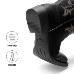 Women's Embroidered Mid-Calf Cowboy Boots