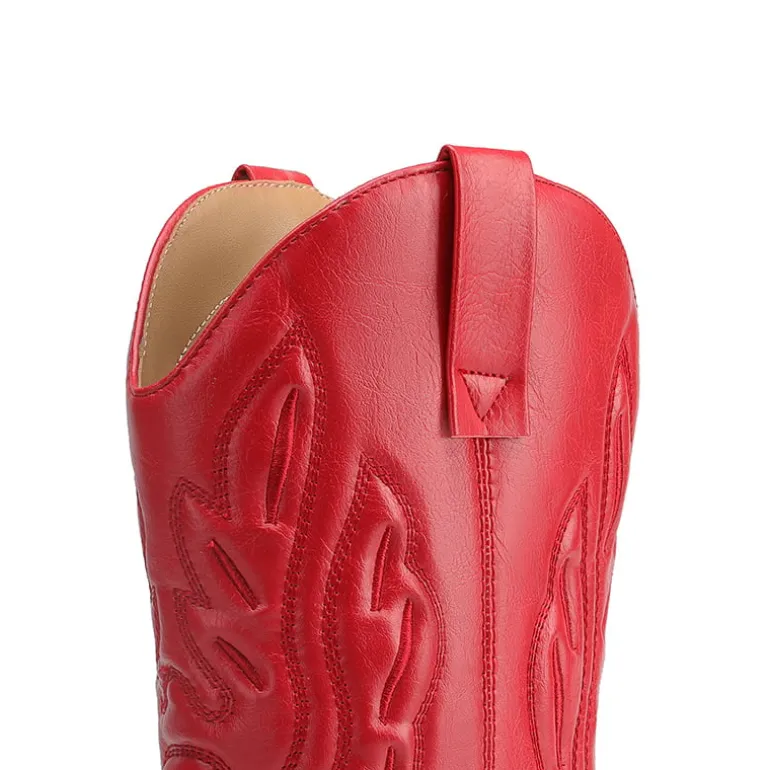 Women’s Embroidered Pointed-Toe Mid-Calf Western Boots
