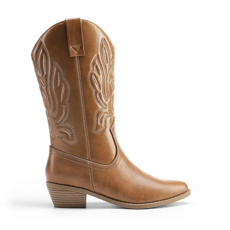 Women’s Embroidered Pointed-Toe Mid-Calf Western Boots