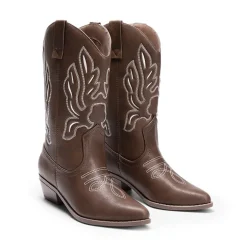 Women’s Embroidered Pointed-Toe Mid-Calf Western Boots