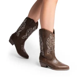 Women’s Embroidered Pointed-Toe Mid-Calf Western Boots