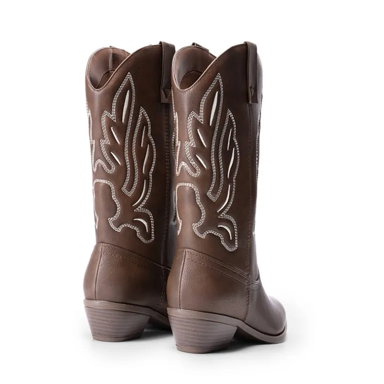 Women’s Embroidered Pointed-Toe Mid-Calf Western Boots