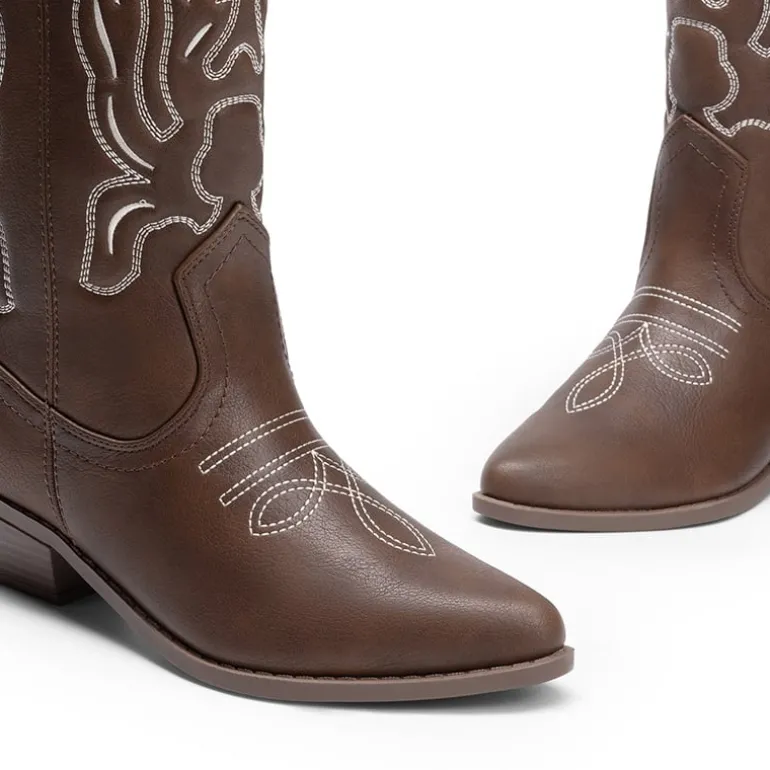 Women’s Embroidered Pointed-Toe Mid-Calf Western Boots