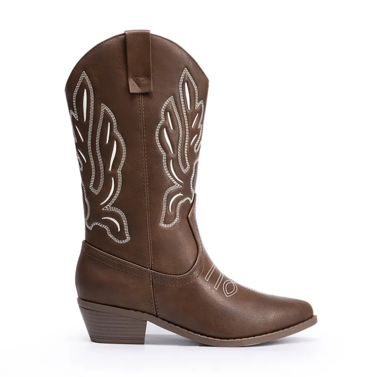 Women’s Embroidered Pointed-Toe Mid-Calf Western Boots
