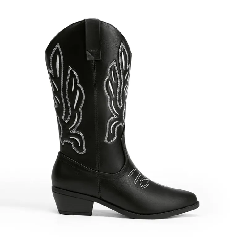 Women’s Embroidered Pointed-Toe Mid-Calf Western Boots