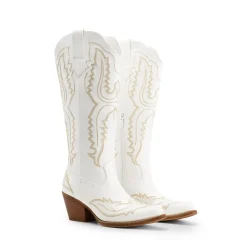 Women’s Embroidered Square Toe Western Cowboy Boots with Zipper