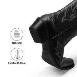 Women's Feather Embroidered Cowboy Boots