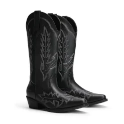 Women's Feather Embroidered Cowboy Boots