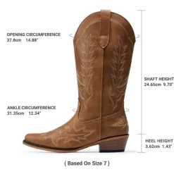 Women's Feather Embroidered Cowboy Boots