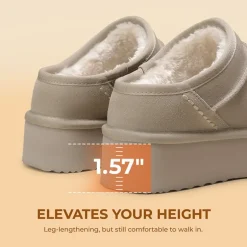 Women’s Genuine Suede Platform Slippers