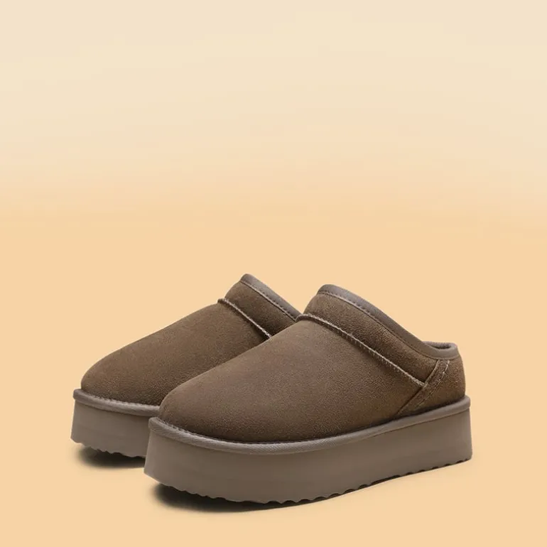 Women’s Genuine Suede Platform Slippers