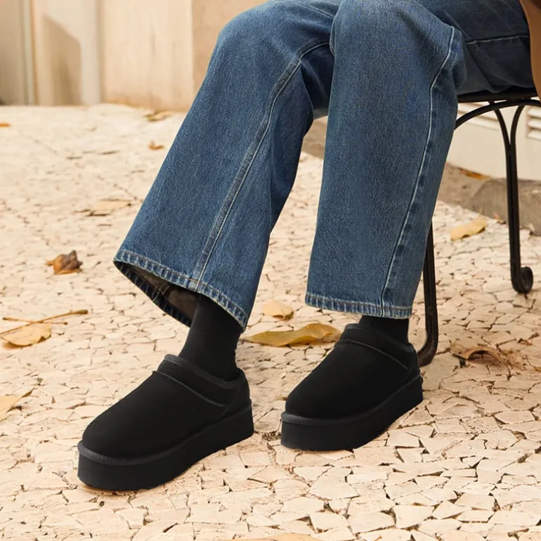 Women’s Genuine Suede Platform Slippers