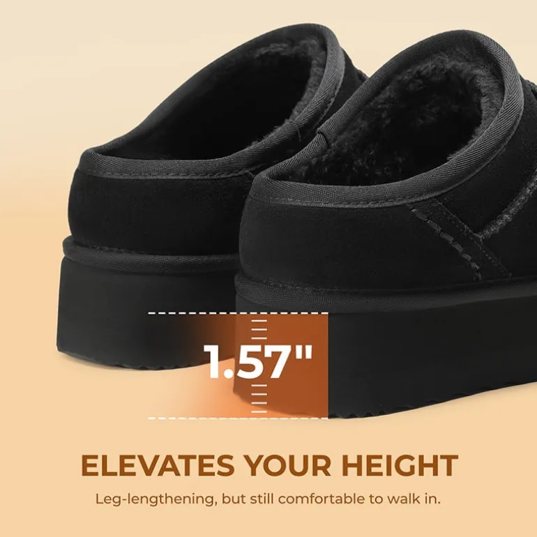 Women’s Genuine Suede Platform Slippers