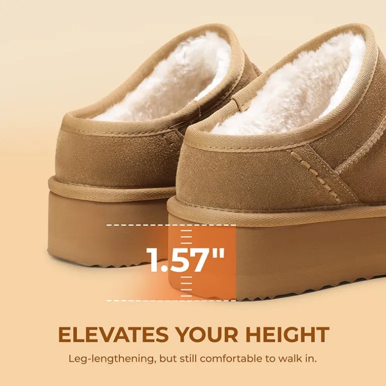 Women’s Genuine Suede Platform Slippers