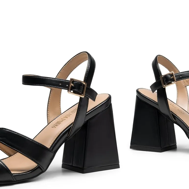 Women’s Interlocking Strap Block Heel Sandals