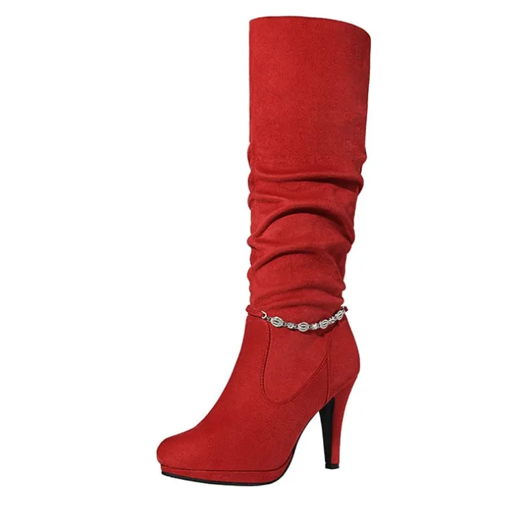 Women's Knee-High Platform Heeled Boots